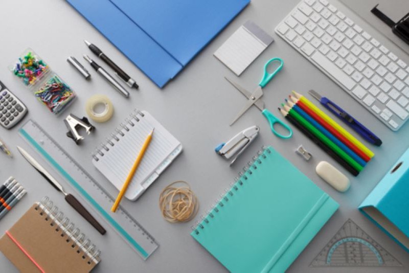 Range of stationery products on a desk