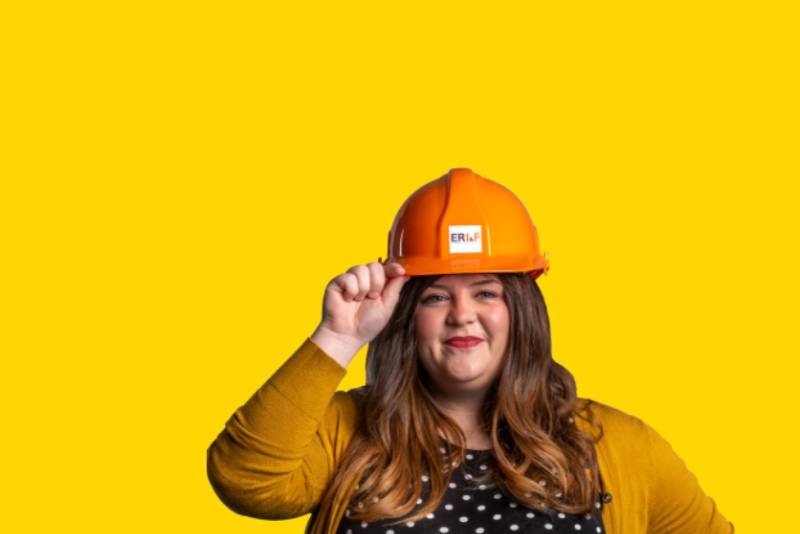 Woman in a hard hat